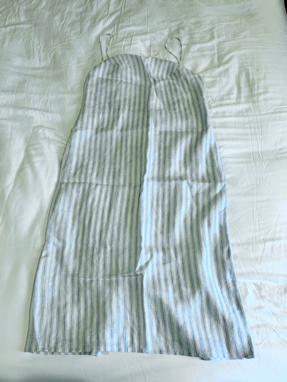 Reformation Blue & White Striped Open-Back Midi Dress - Picture 4 of 7